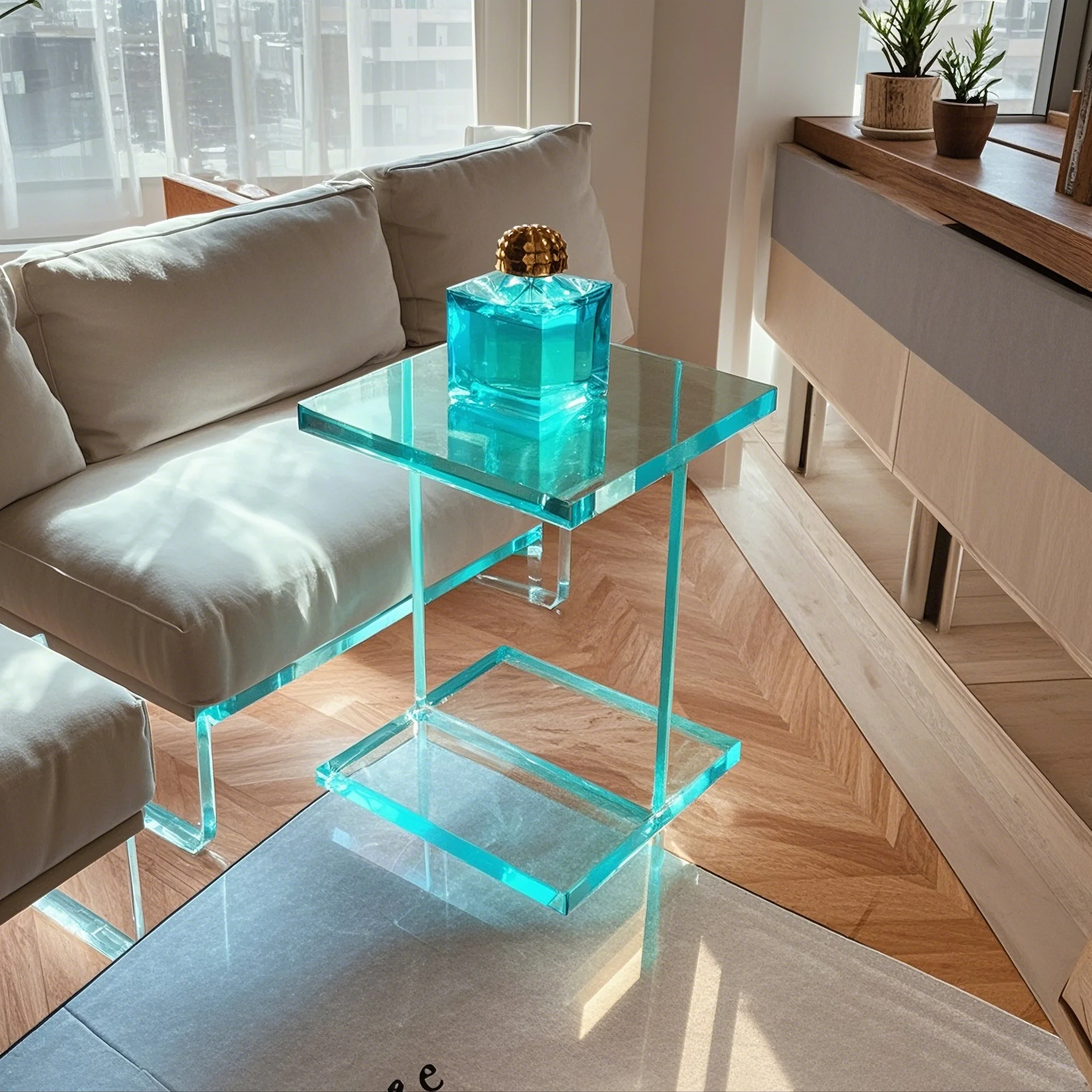 LUXCUBE Acrylic Minimal Side Table Collection