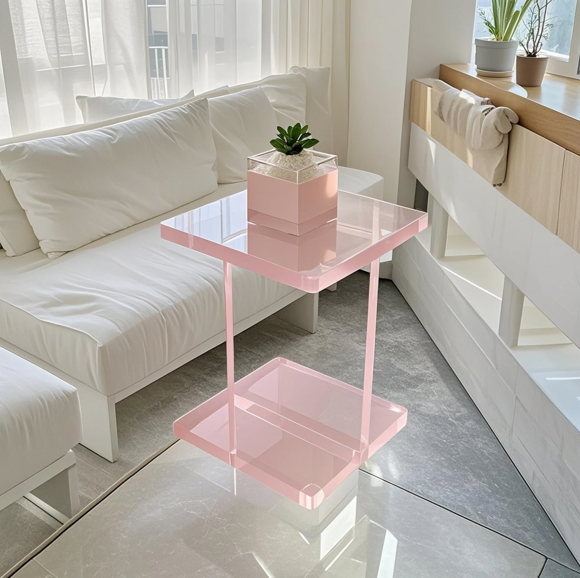 LUXCUBE Acrylic Minimal Side Table Collection