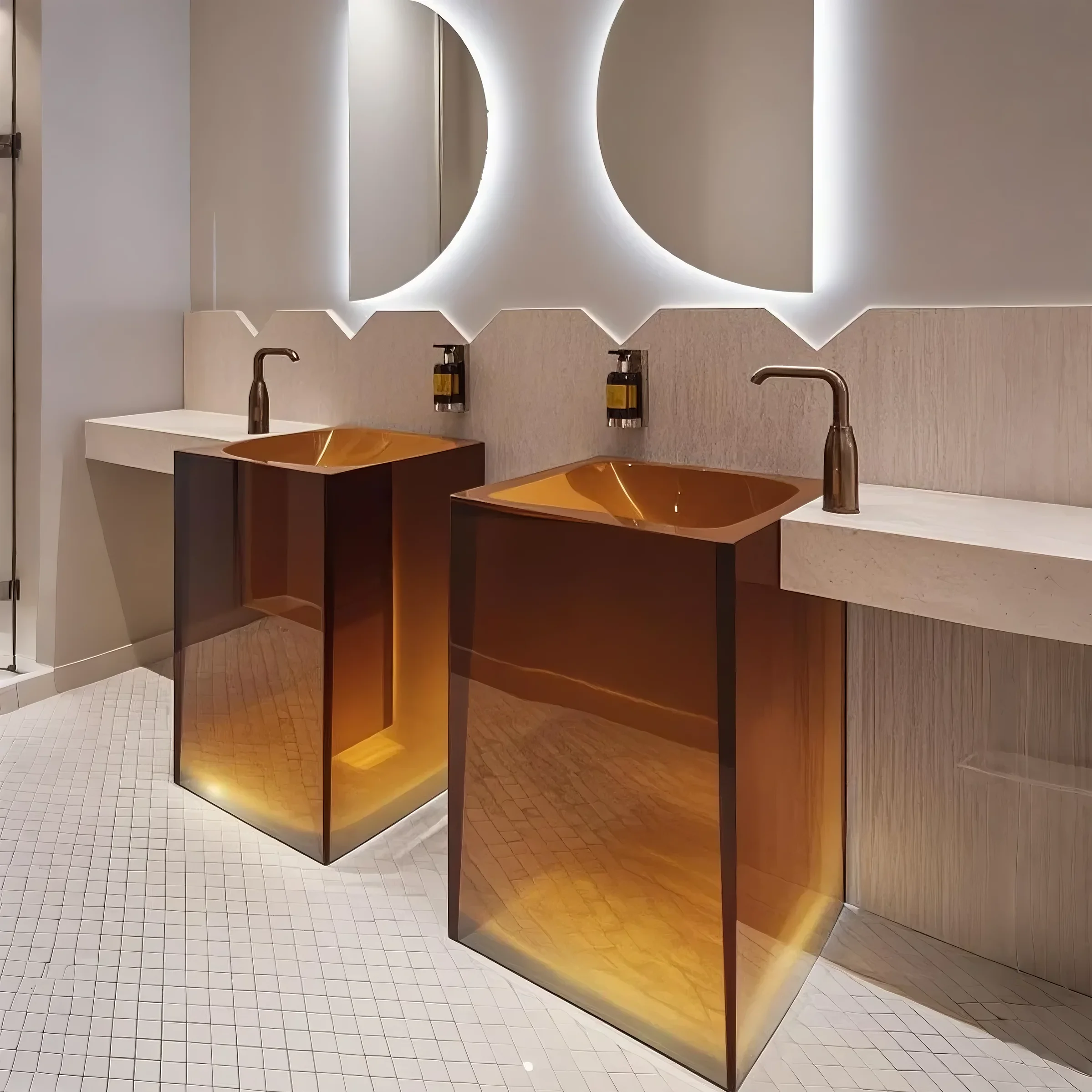 AURAGLASS Acrylic Pedestal Sink Collection