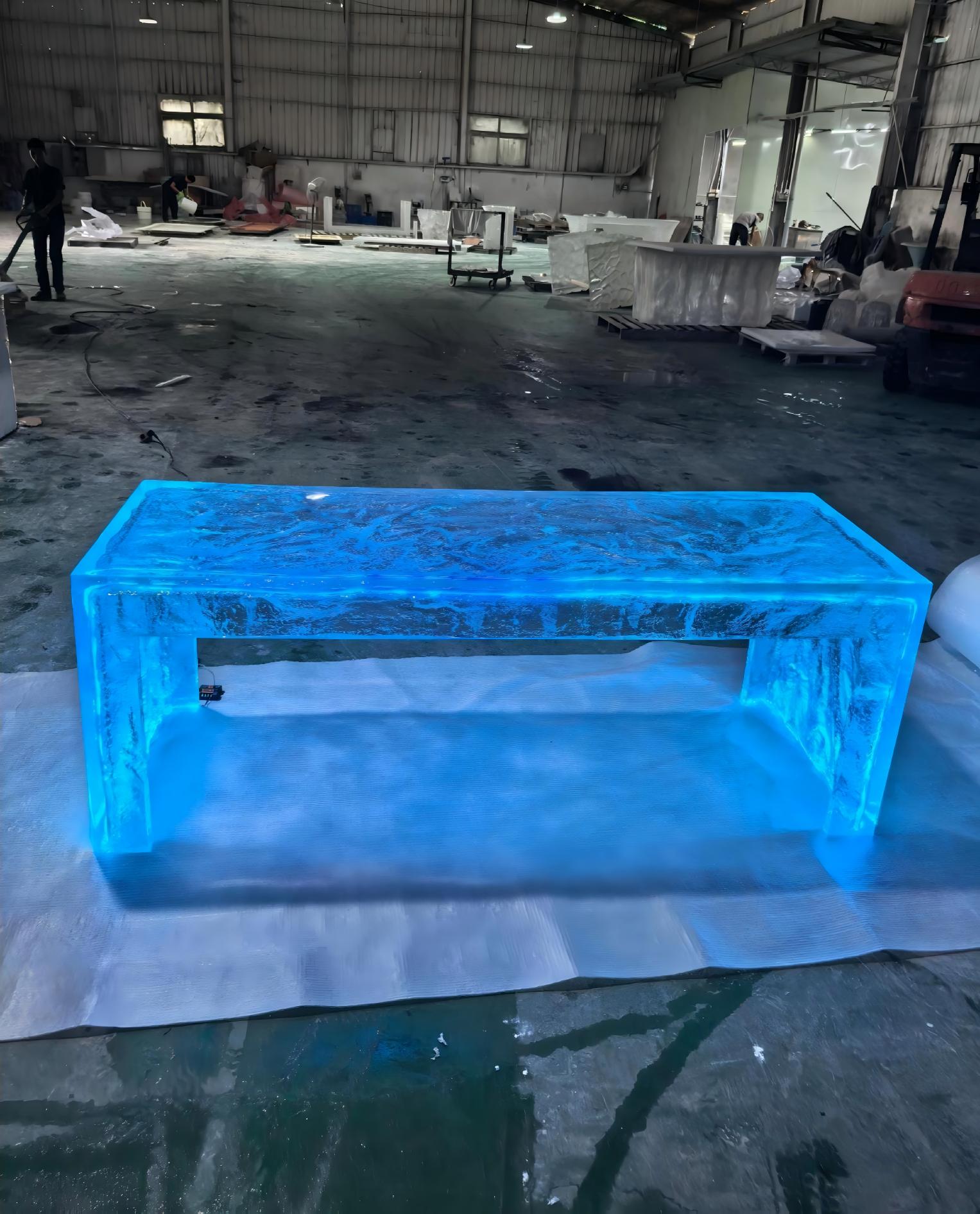 Aurora Ice Blue LED Bar Counter