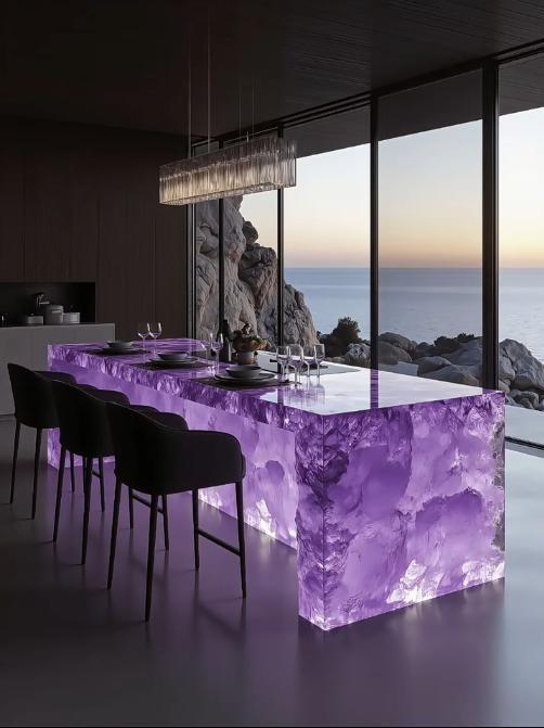 Purple Dream Synthetic Crystal Island Table