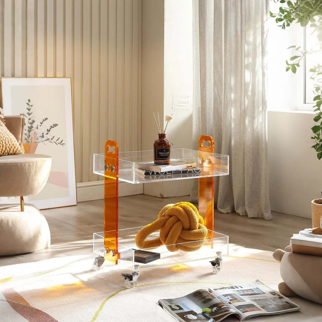 AquaAura Acrylic Tea Cart