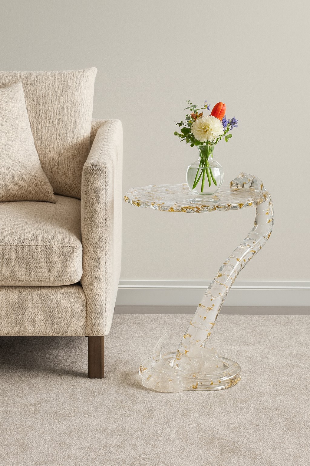 Serpentine Currents Gilding the Cosmic Flow Side Table