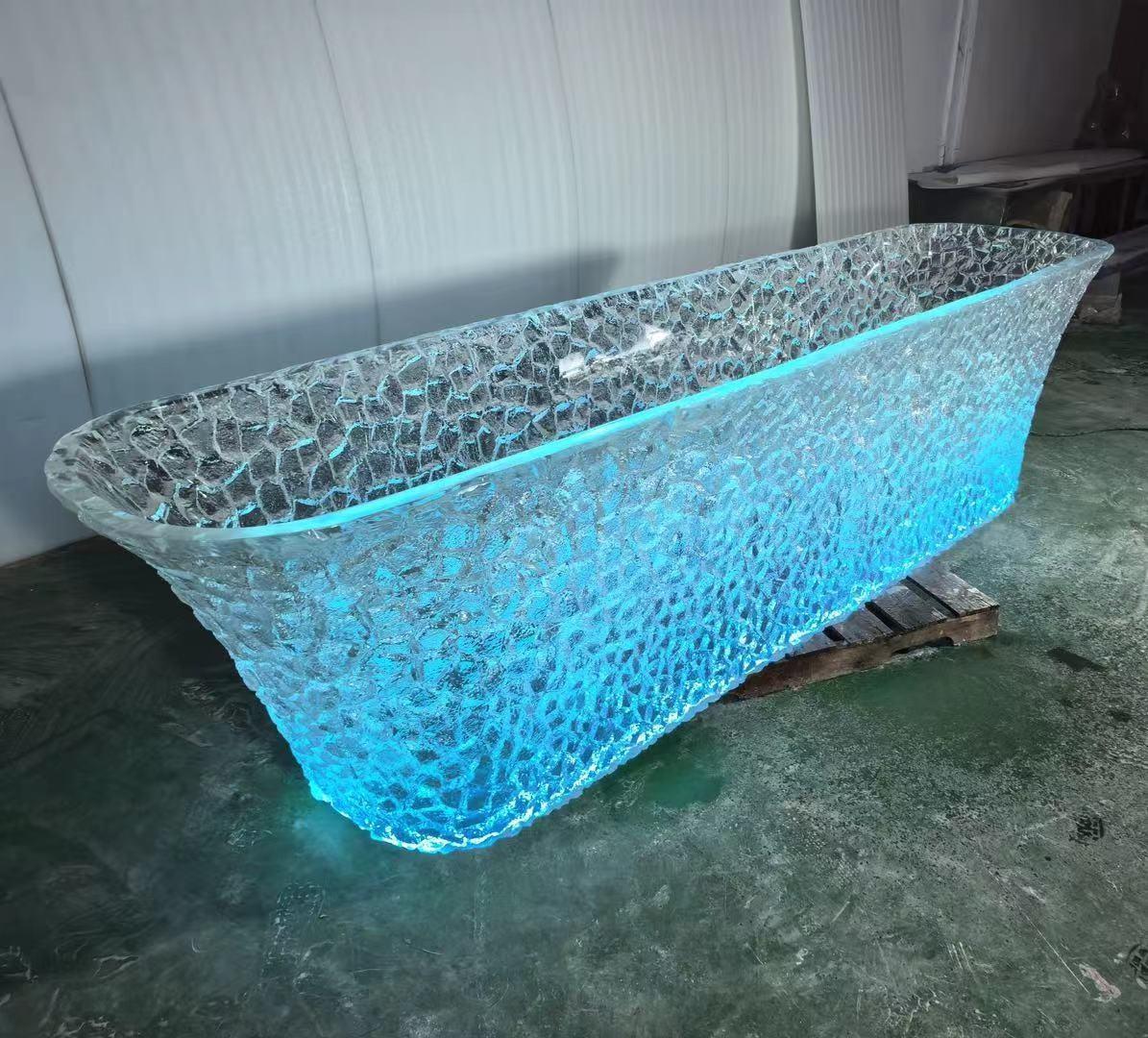 Illuminated Crystal Resin Bathtub Display