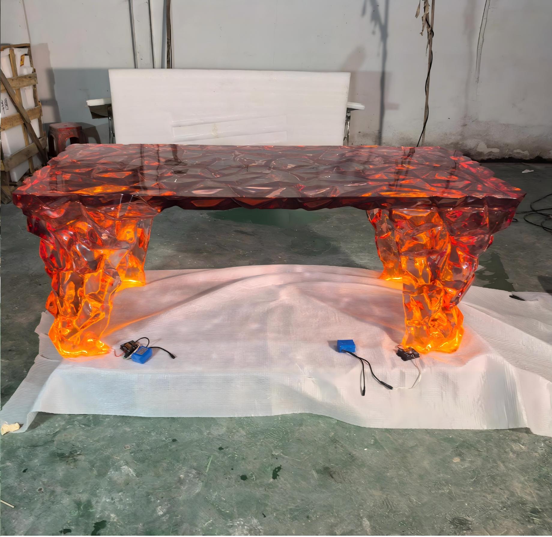 Rose Gold Gem Cut LED Bar Counter