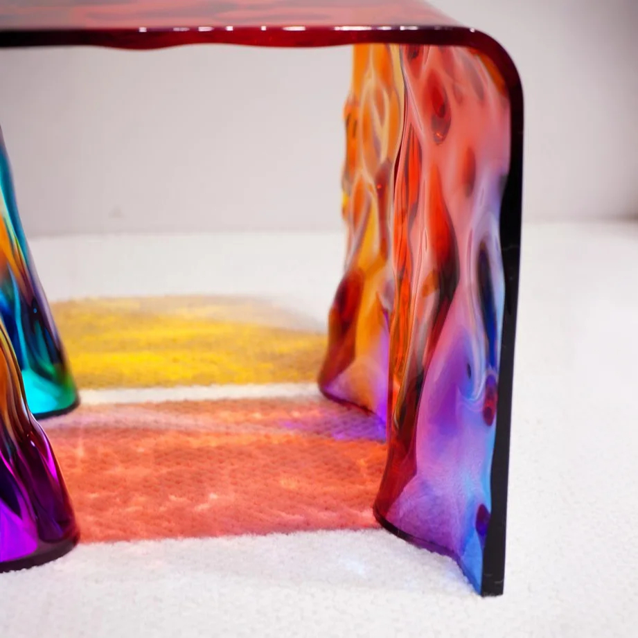 Aurora Ripple Acrylic Stool