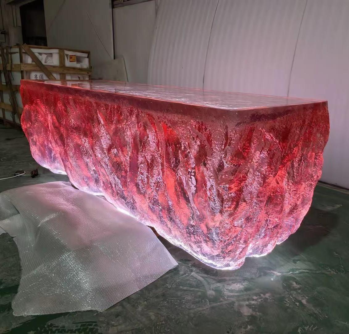 Lava Crystal Illuminated Bar Counter | Custom LED Resin Island Table