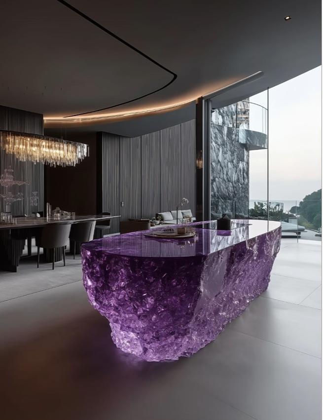 Sculpted Amethyst Crystal Island