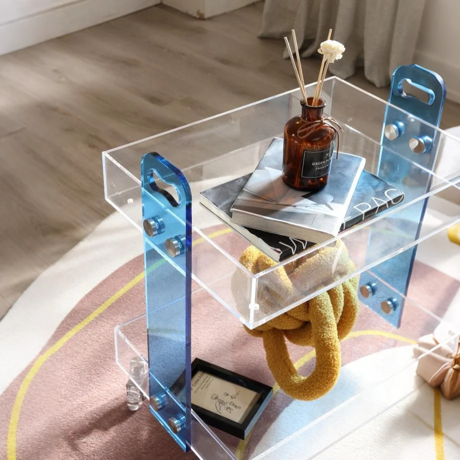 AquaAura Acrylic Tea Cart