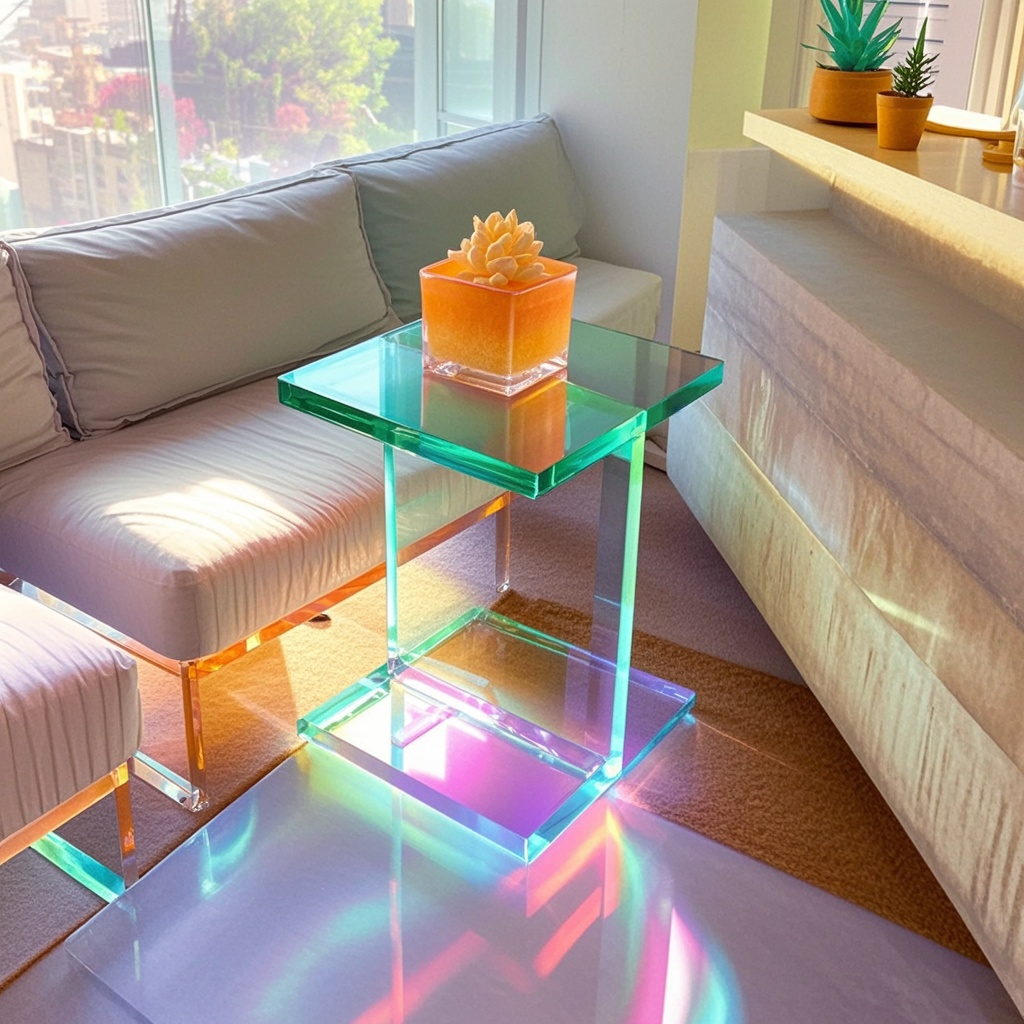 LUXCUBE Acrylic Minimal Side Table Collection