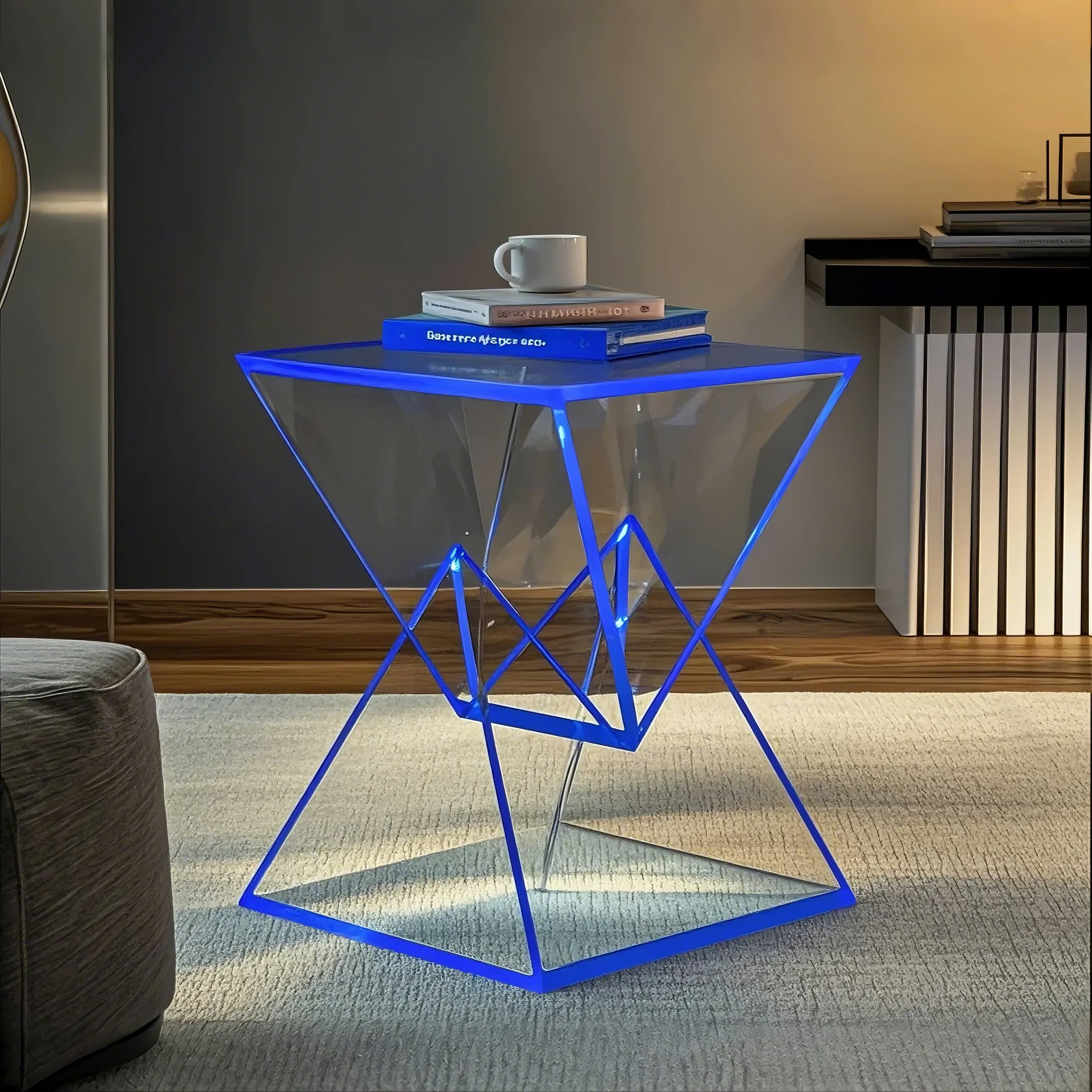 LYXEDGE Acrylic Geometric Side Table Collection