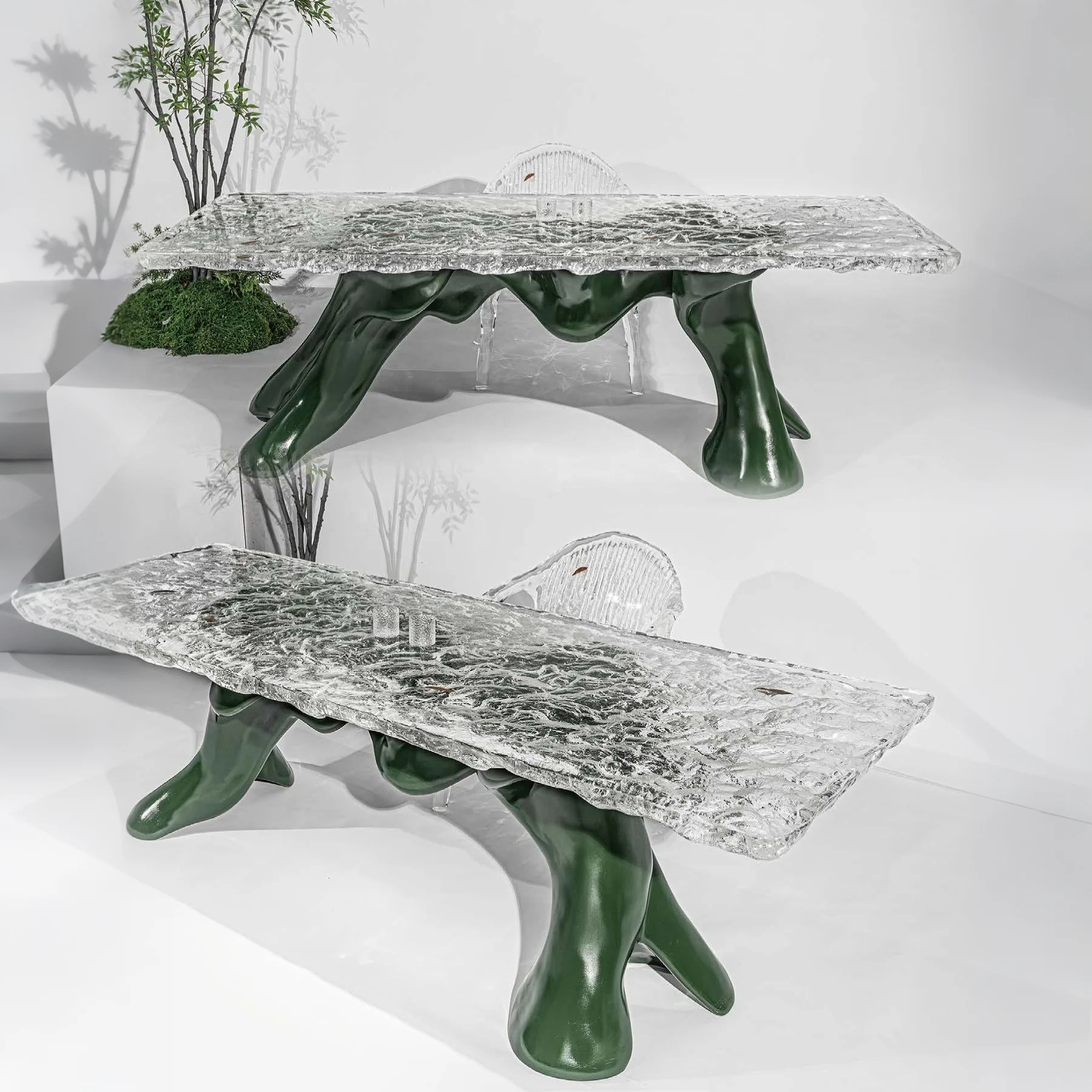 Emerald Cascade Tea Desk