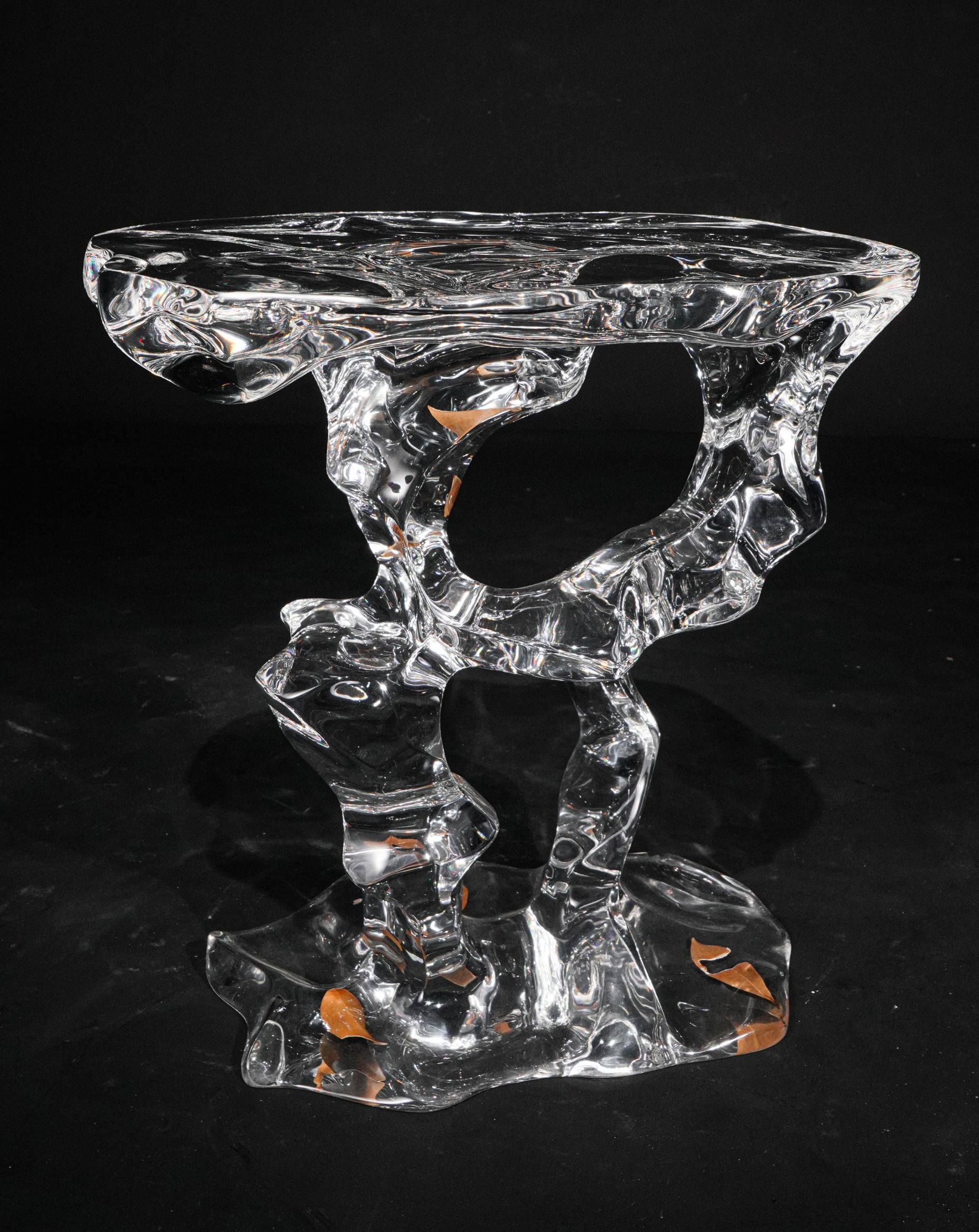 Luminous Mirage · Sculptural Acrylic Art Stool Inspired by Liquid Light