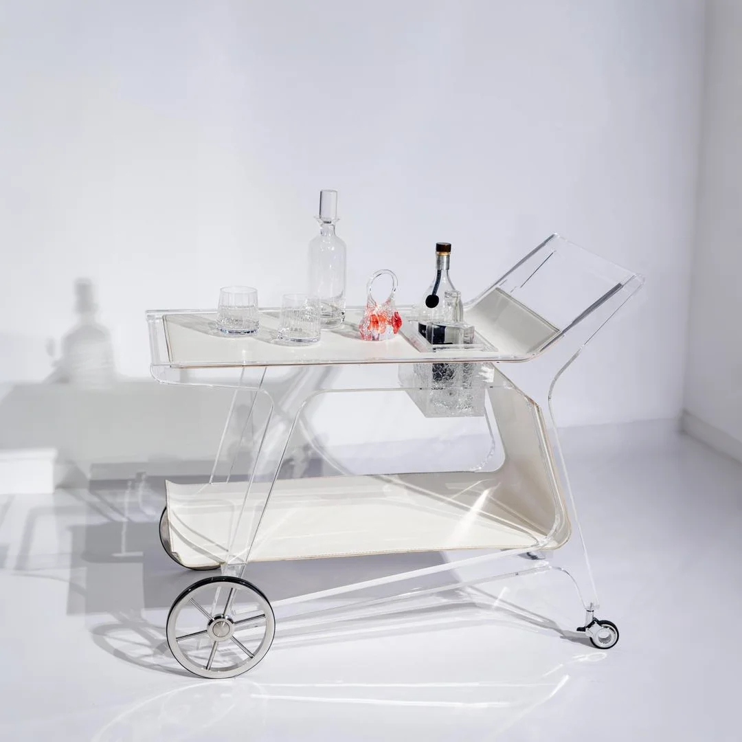 ClearVista Acrylic Tea Cart