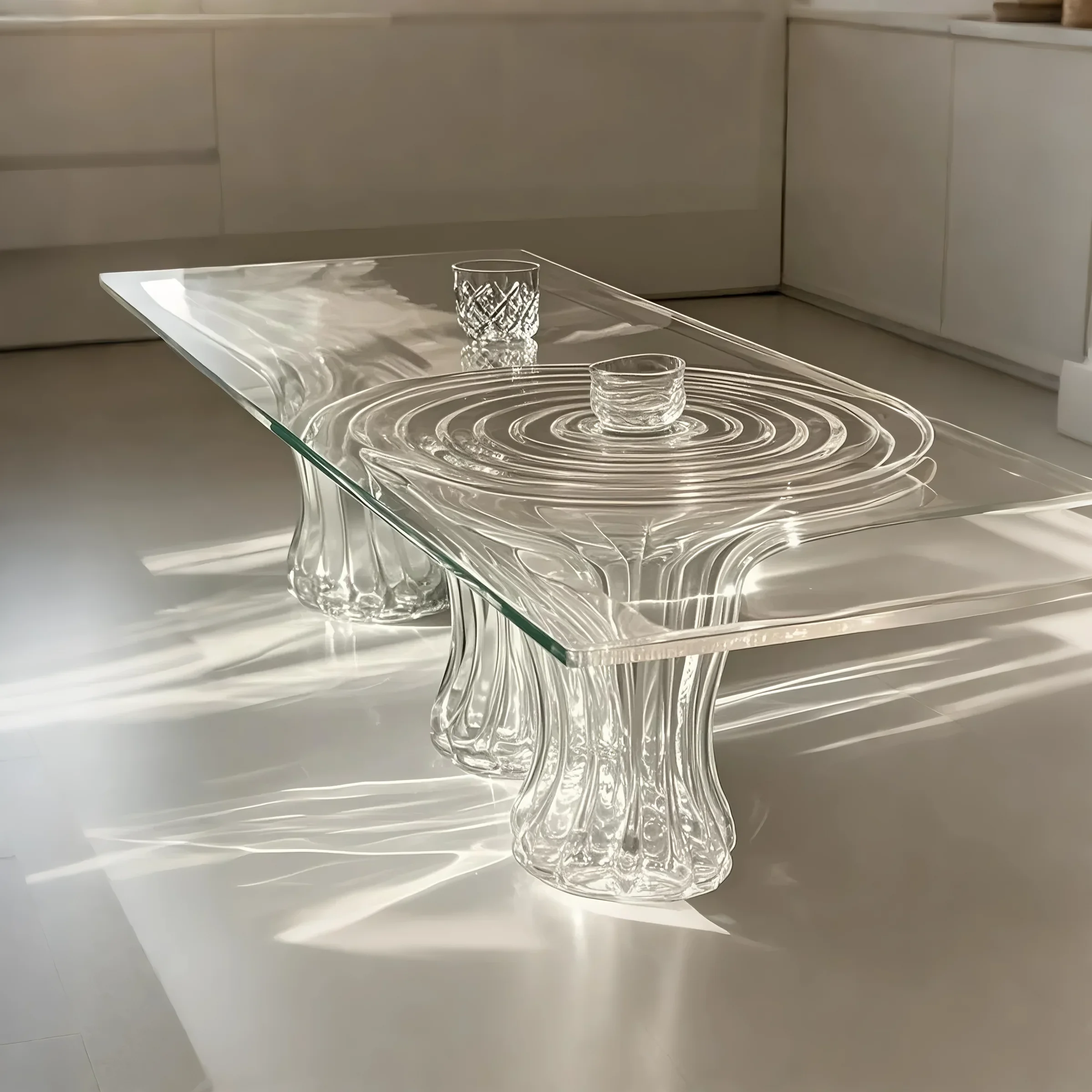 Rippled Elegance Coffee Table