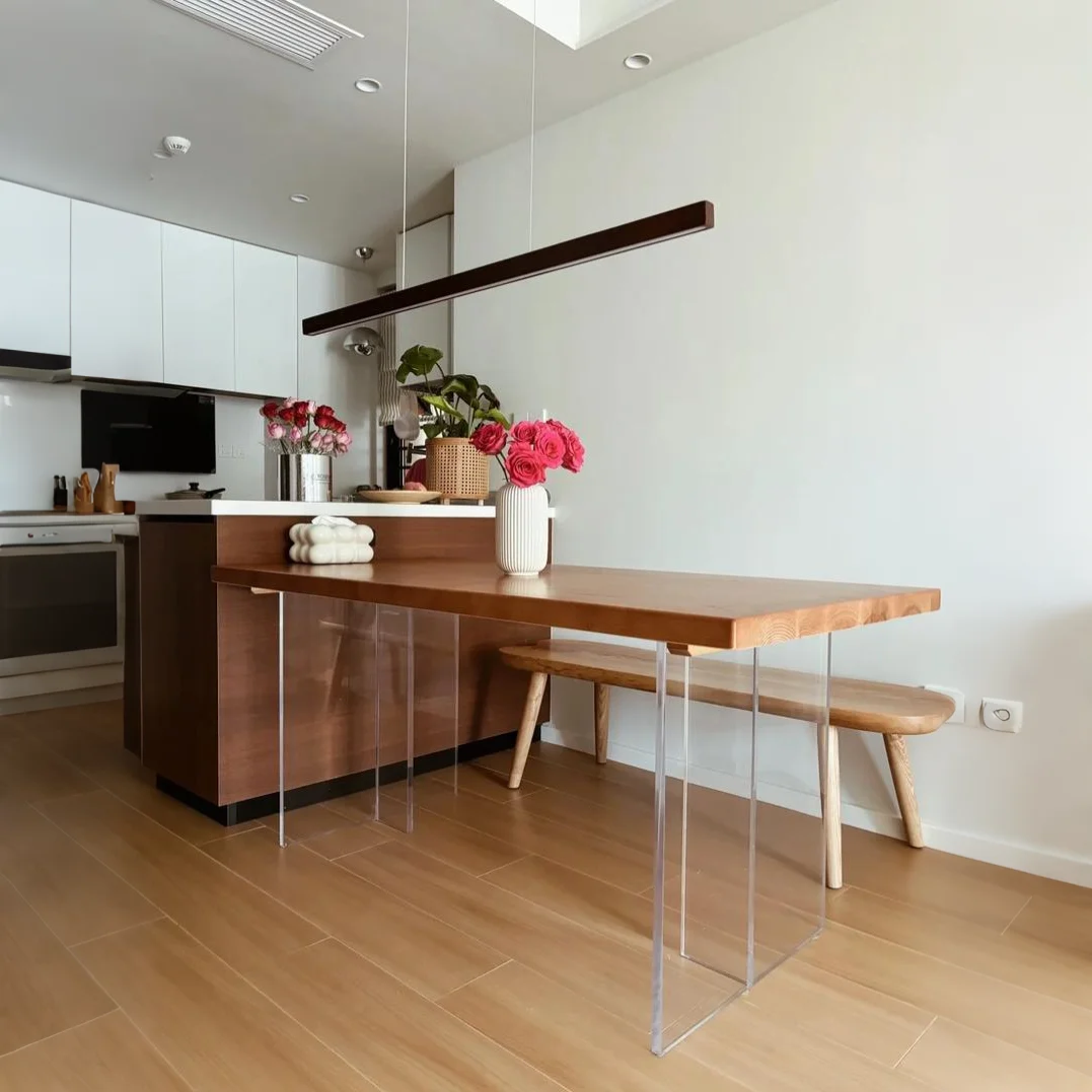 Clearform Acrylic-Leg Dining Table