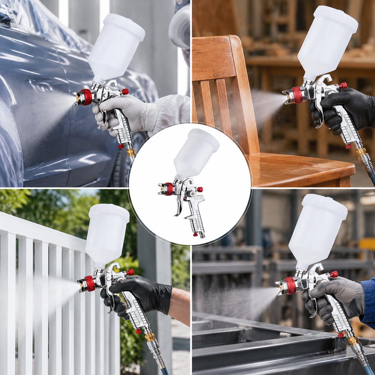 H-827 Professional HVLP Spray Gun for Automotive Furniture Metal & DIY Painting