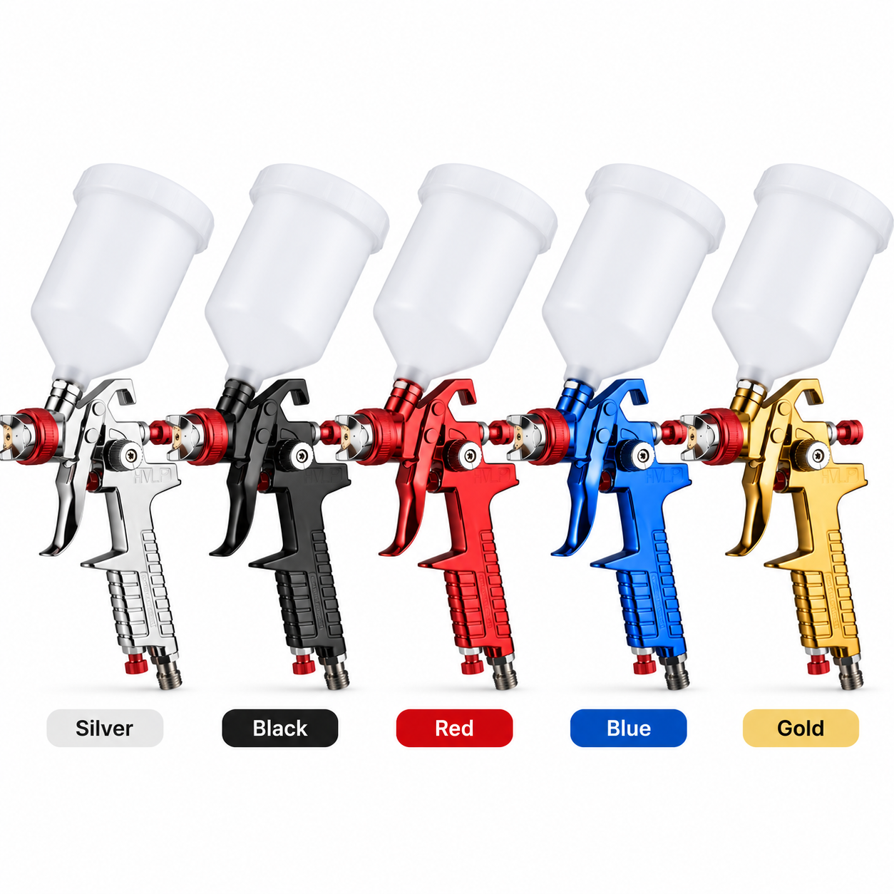 H-827 HVLP Gravity Feed Spray Gun with 5 Color Options