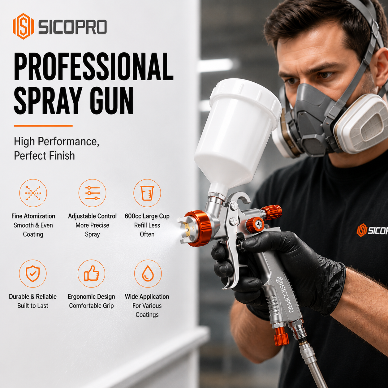 SICOPRO Spray Gun Bulk Packaging – Export Logistics & Warehouse Supply Solution