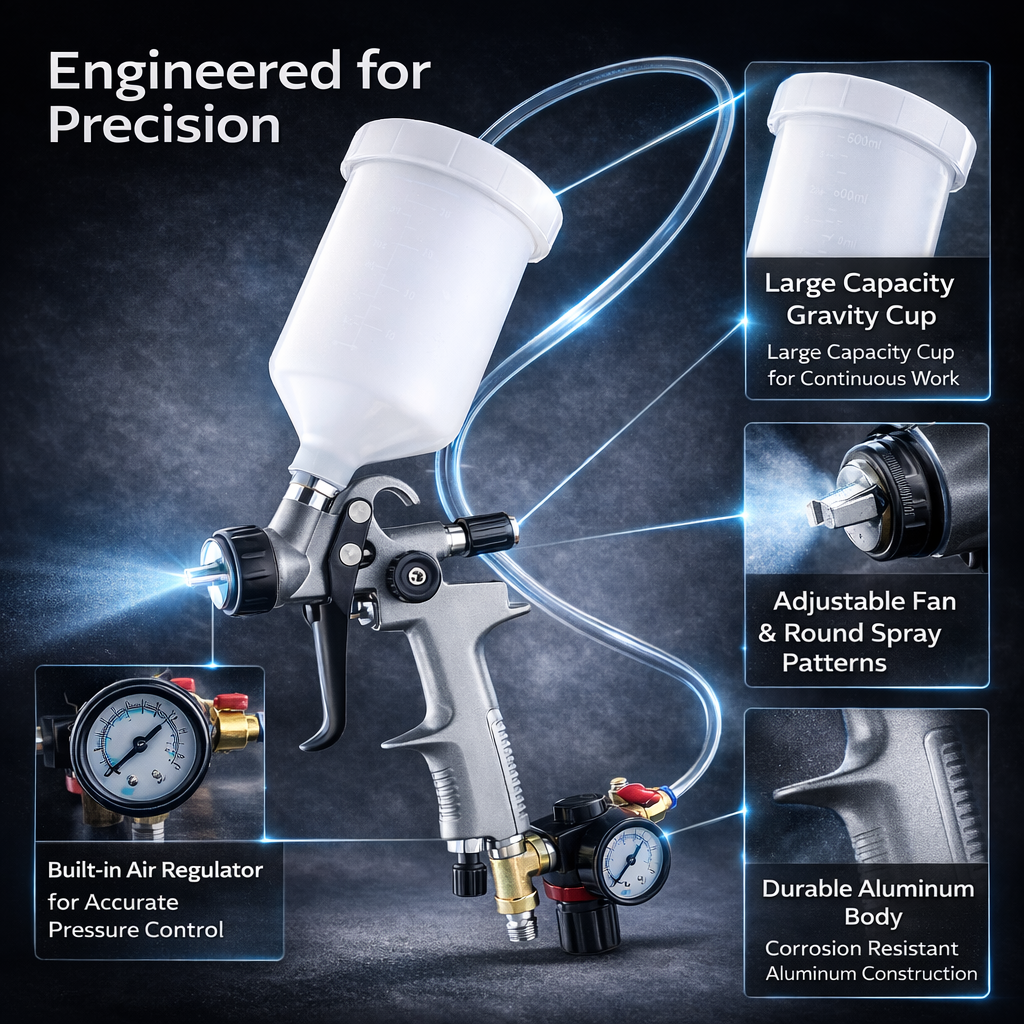 Refinished Painting LVLP Spray Gun Automotive Grade – 600ml 1.4mm Standard Model