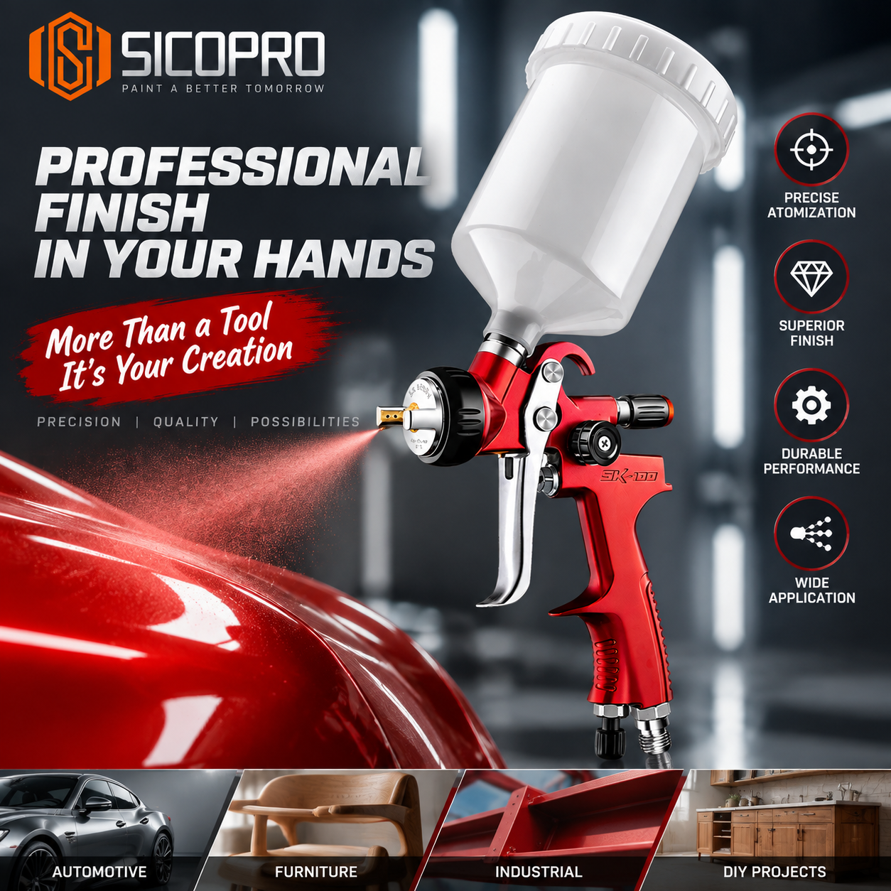 LVLP Spray Gun Setup Guide for Spot Repair on Small Automotive Scratch Touch-Up Jobs