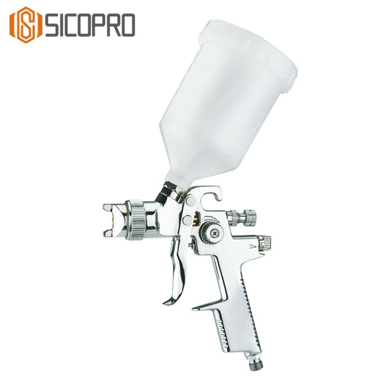 SICOPRO AB-17P Chrome Gravity Feed Spray Gun for Automotive and Fine Finishing