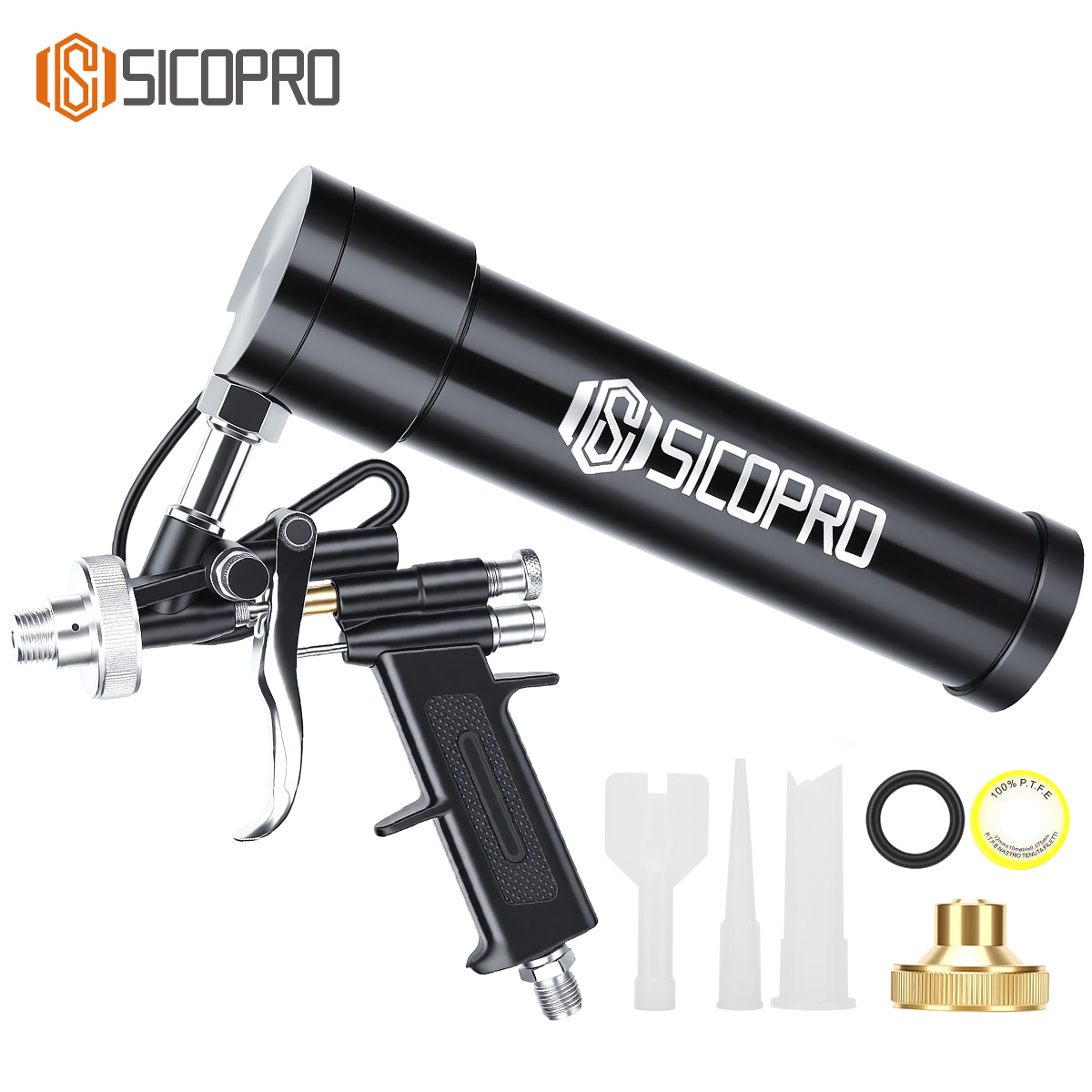 Pneumatic Sausage Caulking Gun with Aluminum Barrel - Industrial Sealant Applicator