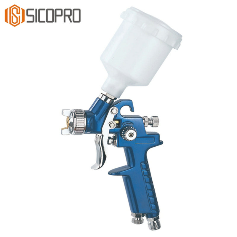 SICOPRO H-2000P Mini LVLP Gravity Feed Spray Gun with Plastic Cup for Spot Repair and Detail Work