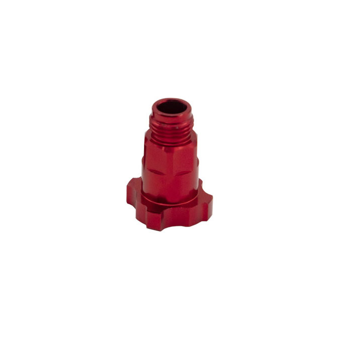JT-18 Red Anodized Male Thread Spray Gun Paint Cup Adapter