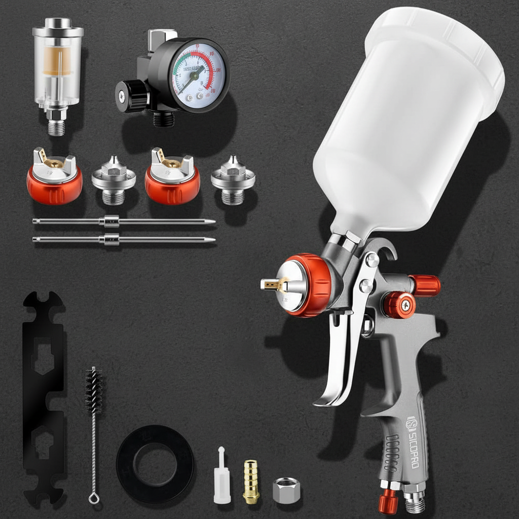 LVLP Gravity Feed Paint Spray Gun SK-100B High Efficiency Coating Tool