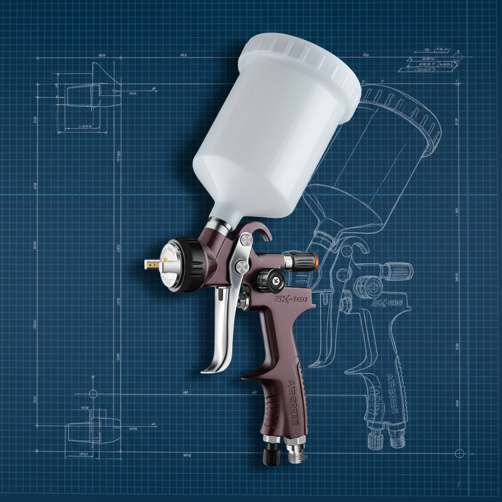 Professional Gravity Feed LVLP Spray Paint Gun for Automotive Refinishing