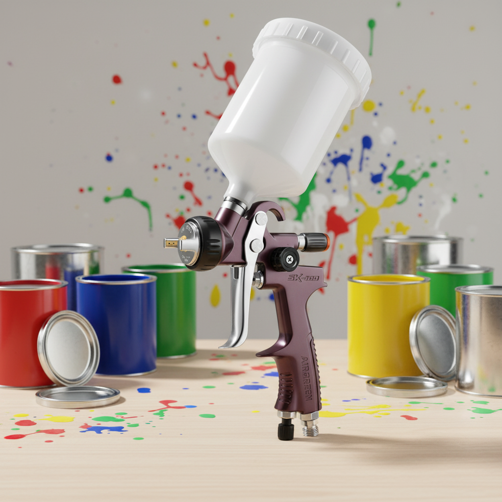 SK-100 Professional LVLP Gravity Feed Spray Gun Automotive Paint Sprayer