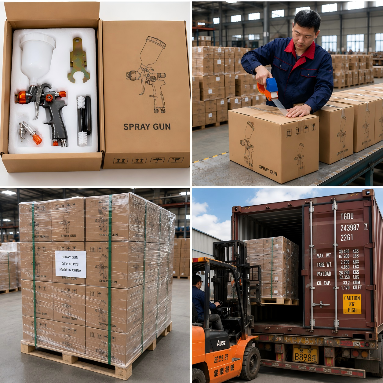 HVLP Spray Gun Industrial Bulk Pack Gravity Feed 1.0mm High Efficiency Paint Sprayer for Factory Use Automotive Metal Wood