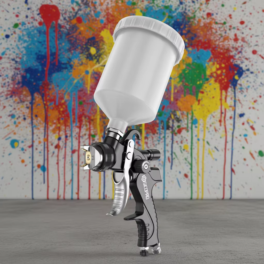 Professional HVLP Gravity Feed Spray Gun with 600ml Cup