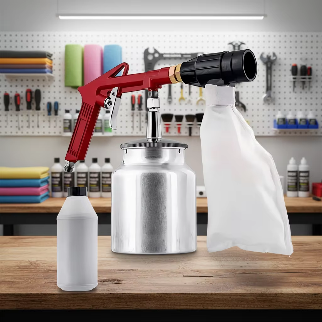 Automotive Professional Paint Spray Gun with Gravity Cup and Fine Atomization