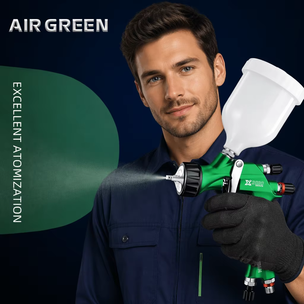 Green Gravity Feed Fine Atomization Spray Gun