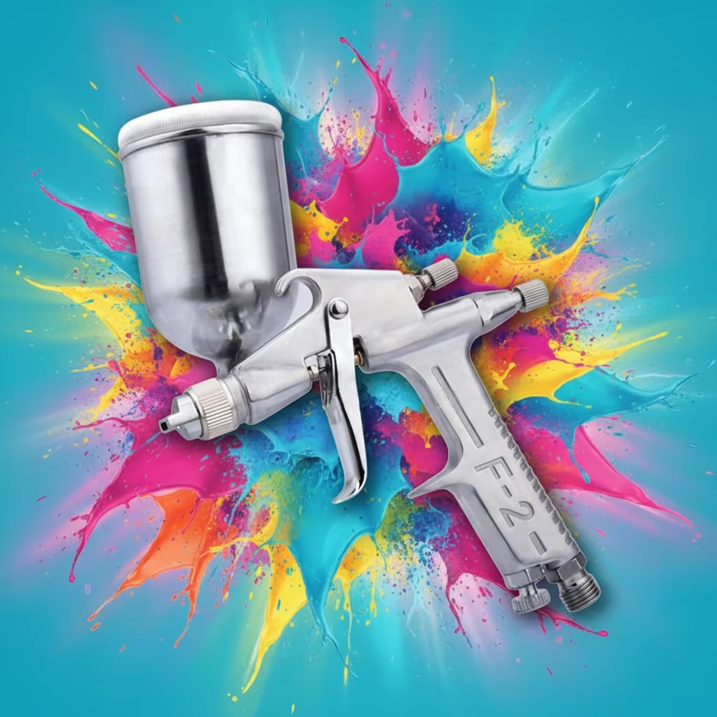Professional F2 Gravity Feed Spray Gun for Automotive Painting and Refinishing