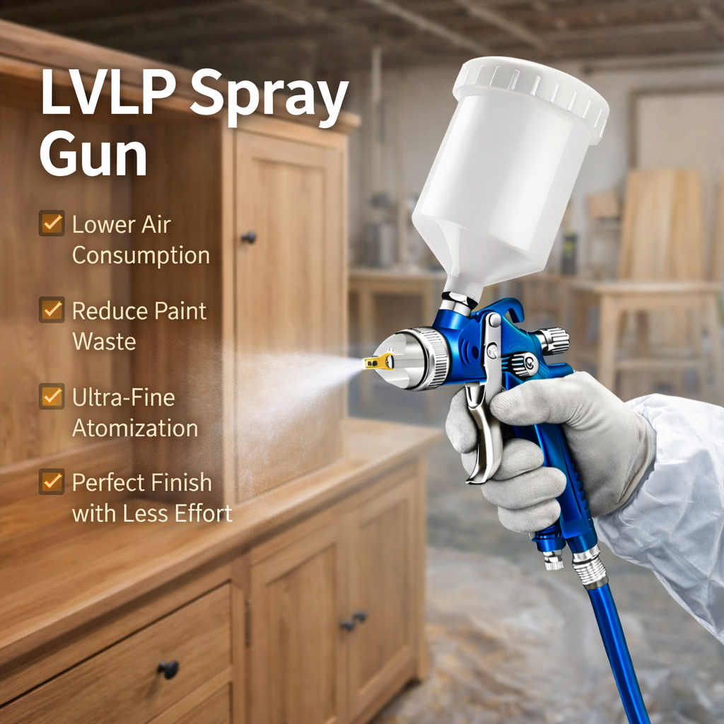 LVLP Spray Gun for Wall and Interior Painting – Low Pressure Professional Paint Sprayer