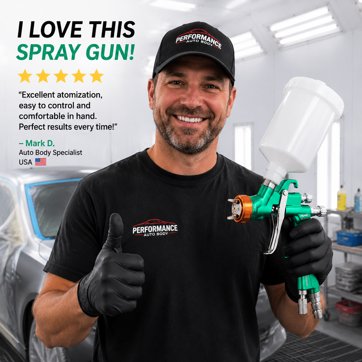 SICOPRO Professional Gravity Spray Gun for Auto Body Specialists