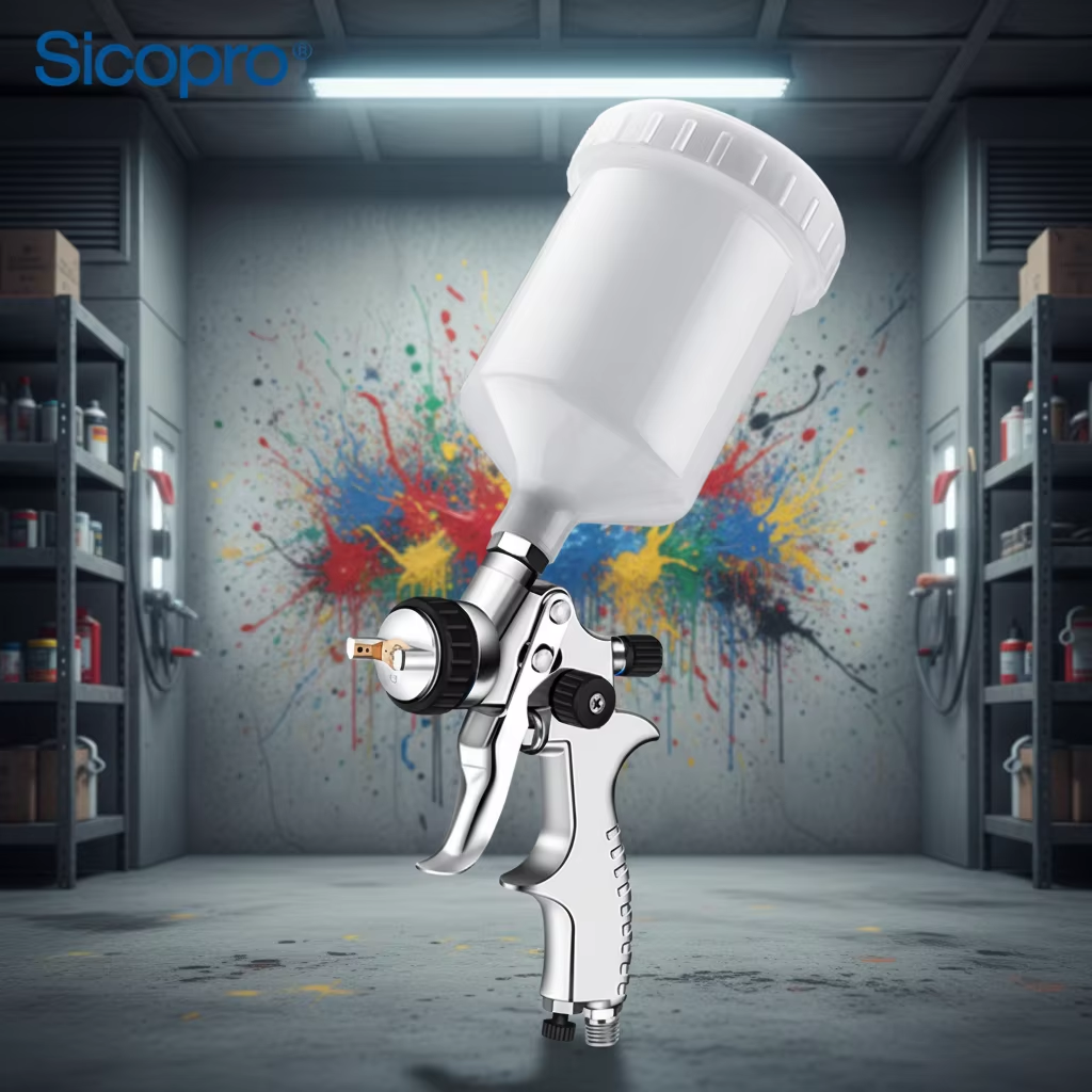 Modern Gravity Feed LVLP Spray Gun for Fine Atomization