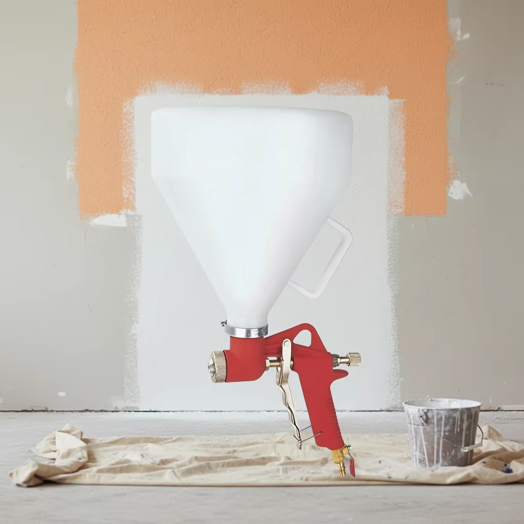 FR301 Cement spray gun White Hopper Red Handle Pneumatic Wall Texture Tool