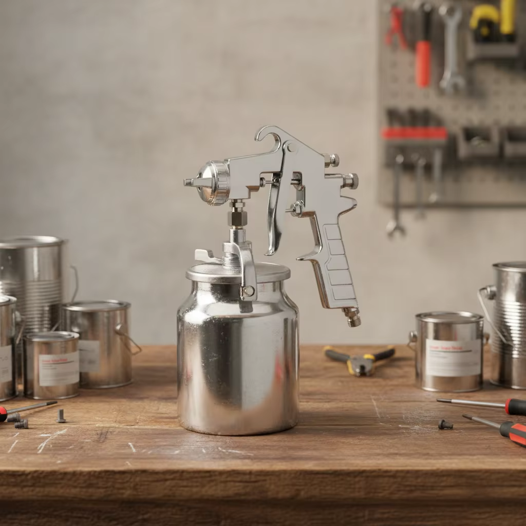 Professional LVLP Spray Gun with Metal Cup for Automotive & Wood Finishing