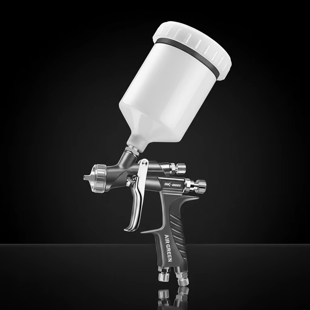 AIRGREEN Gravity Feed Pneumatic Spray Gun for Color Paint Workshop