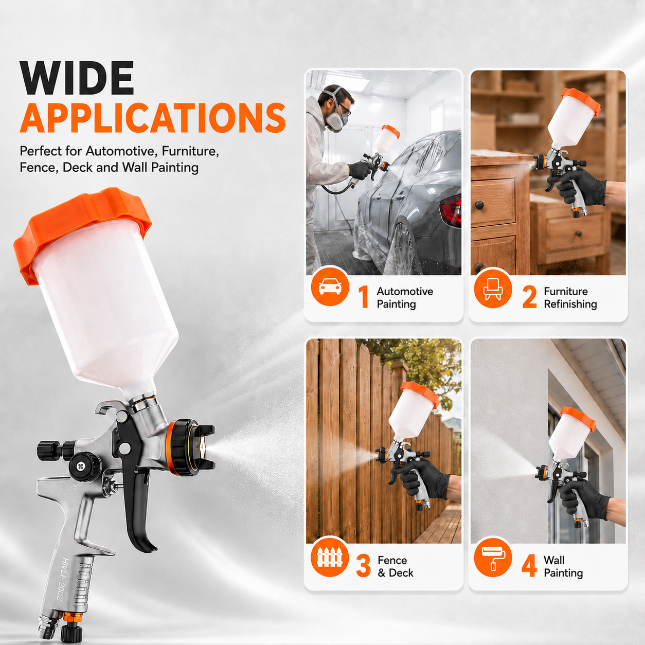 Professional Automotive LVLP Spray Gun for Smooth Atomization and Even Coverage