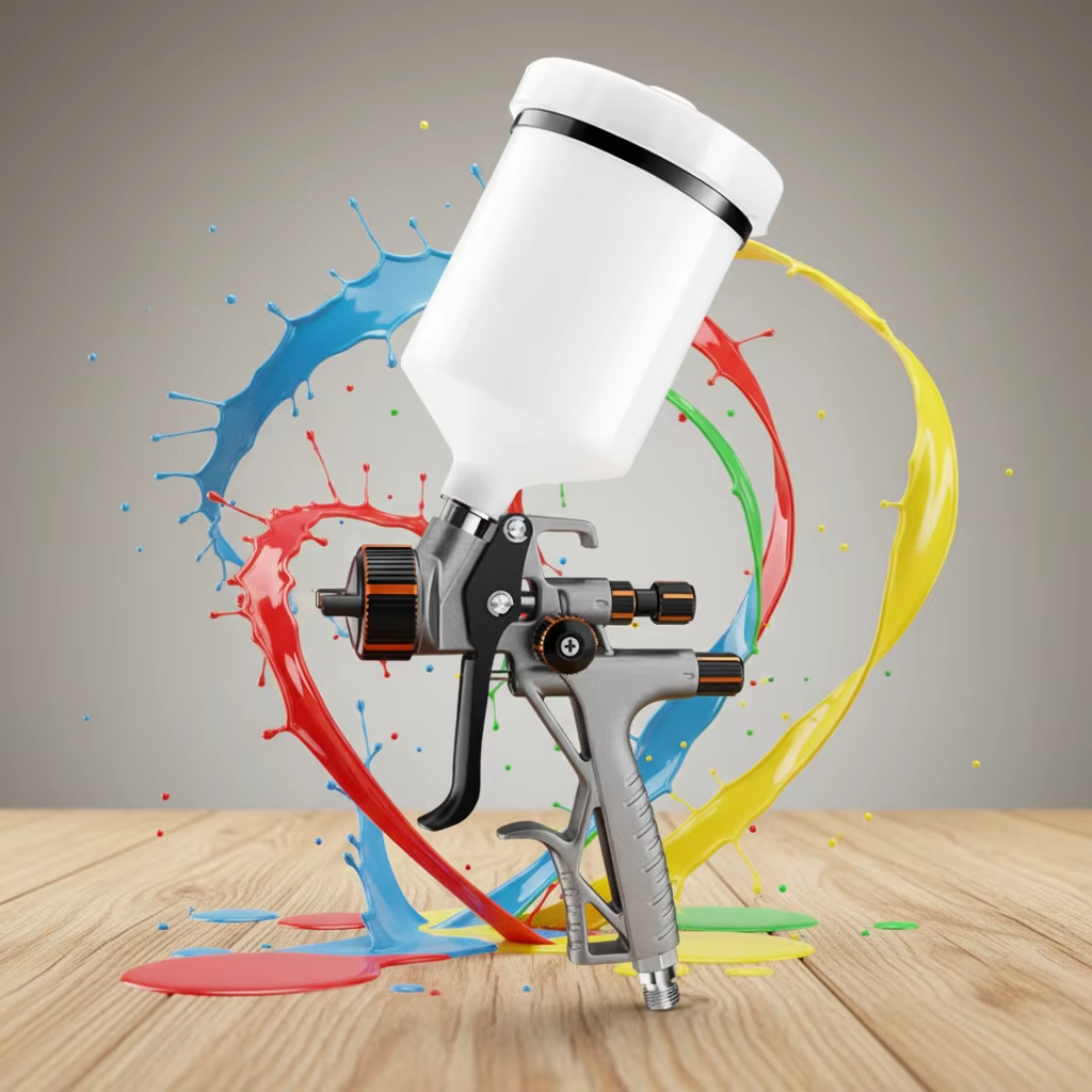 Precision Gravity Feed Paint Spray Gun for Craft and Workshop Finishing