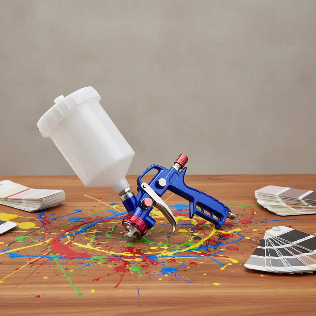 Compact LVLP Touch-Up Spray Gun for Creative and Detail Paint Work