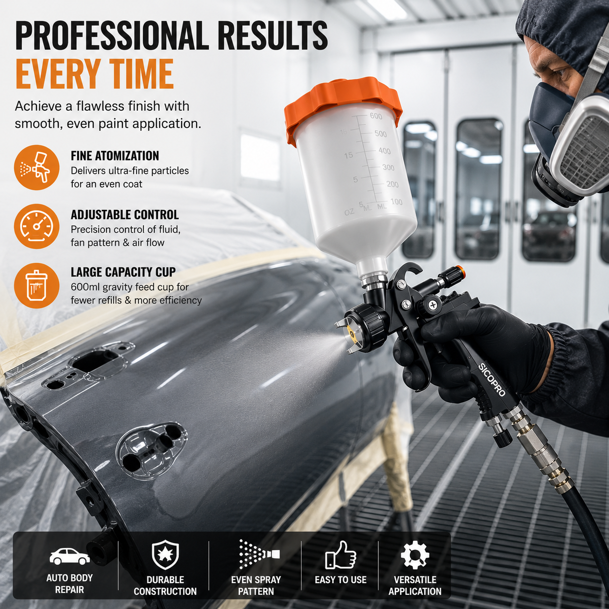 SICOPRO LVLP Gravity Feed Paint Spray Gun Production Process