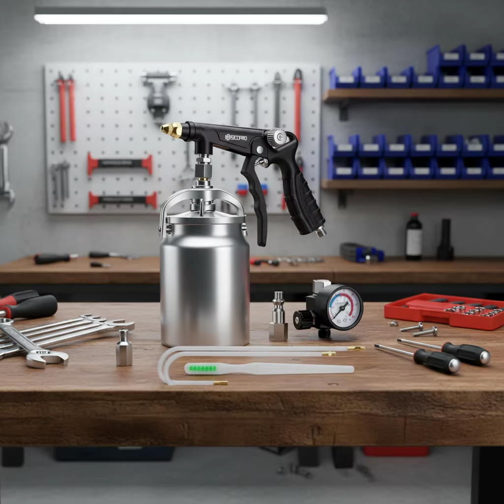 Professional Pneumatic Cleaning Spray Gun Kit with Aluminum Canister (Set Image 1)