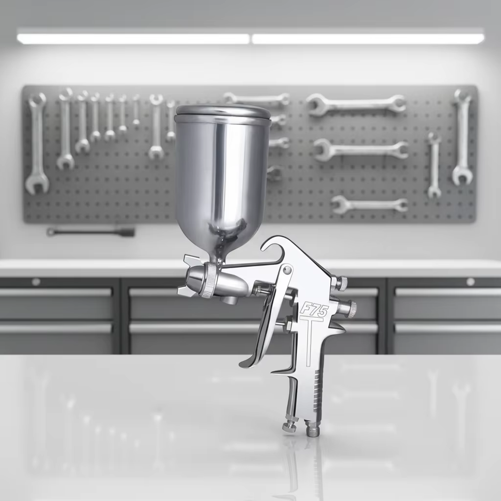 F75 Metal Gravity Feed Spray Gun for Paint Bench Work