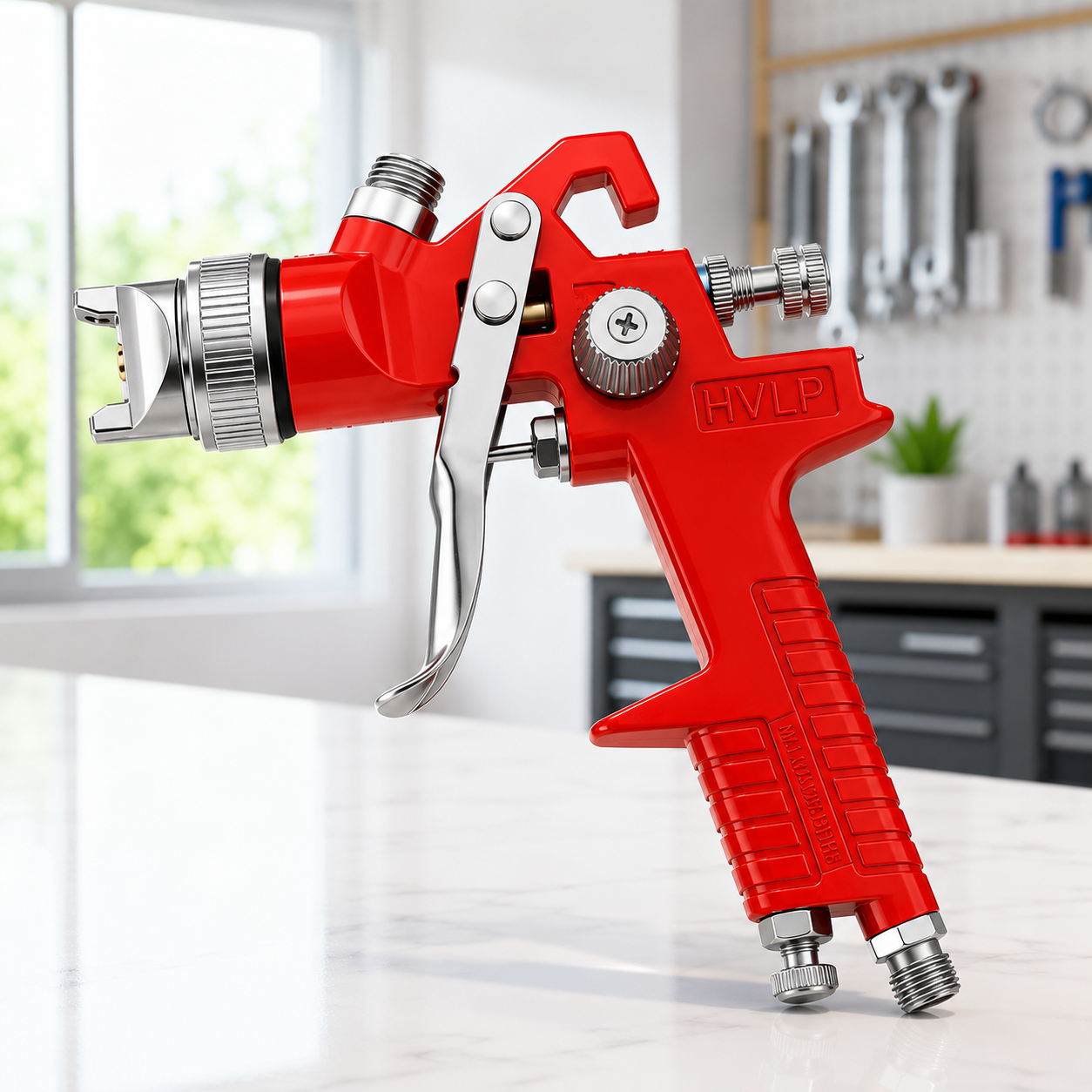 Adjustable HVLP Gravity Feed Paint Spray Gun with Precision Control